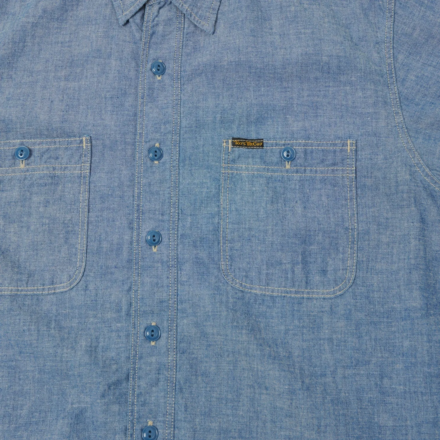 TOYS McCOY TMS2305 SS Chambray Work Shirt - Blue