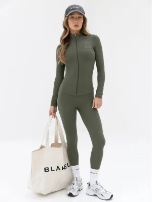 Ultimate Full Zip Jacket & Leggings Set - Khaki Green