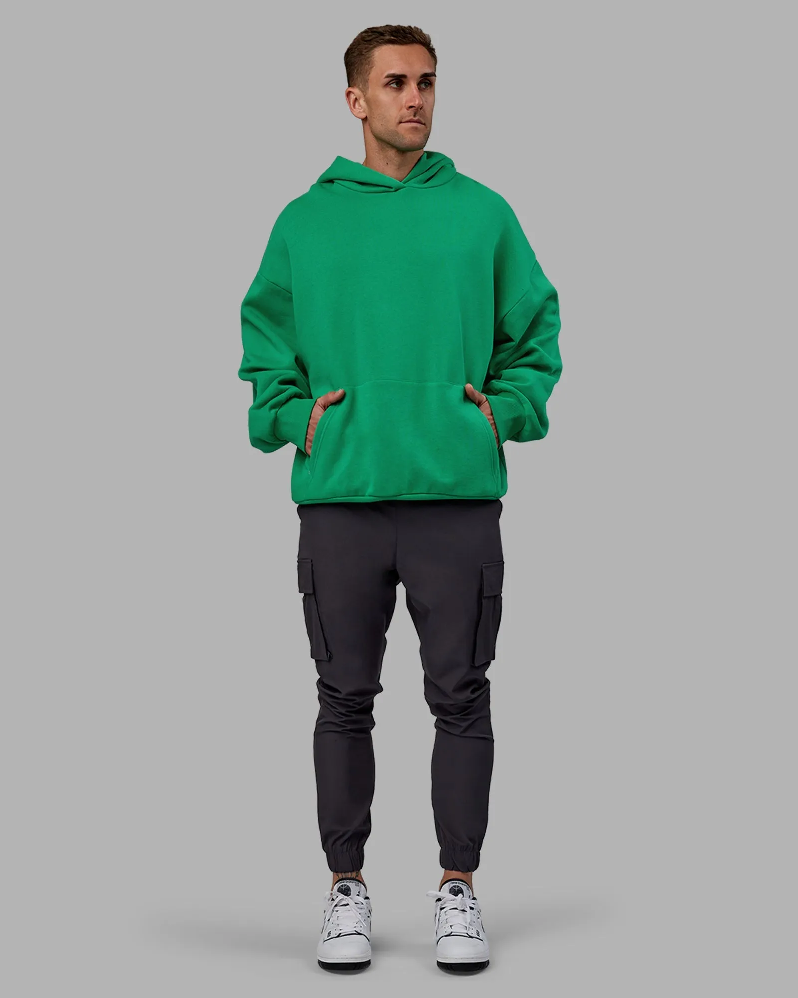 Unisex We Rise Hoodie Oversize - Impact Green-White