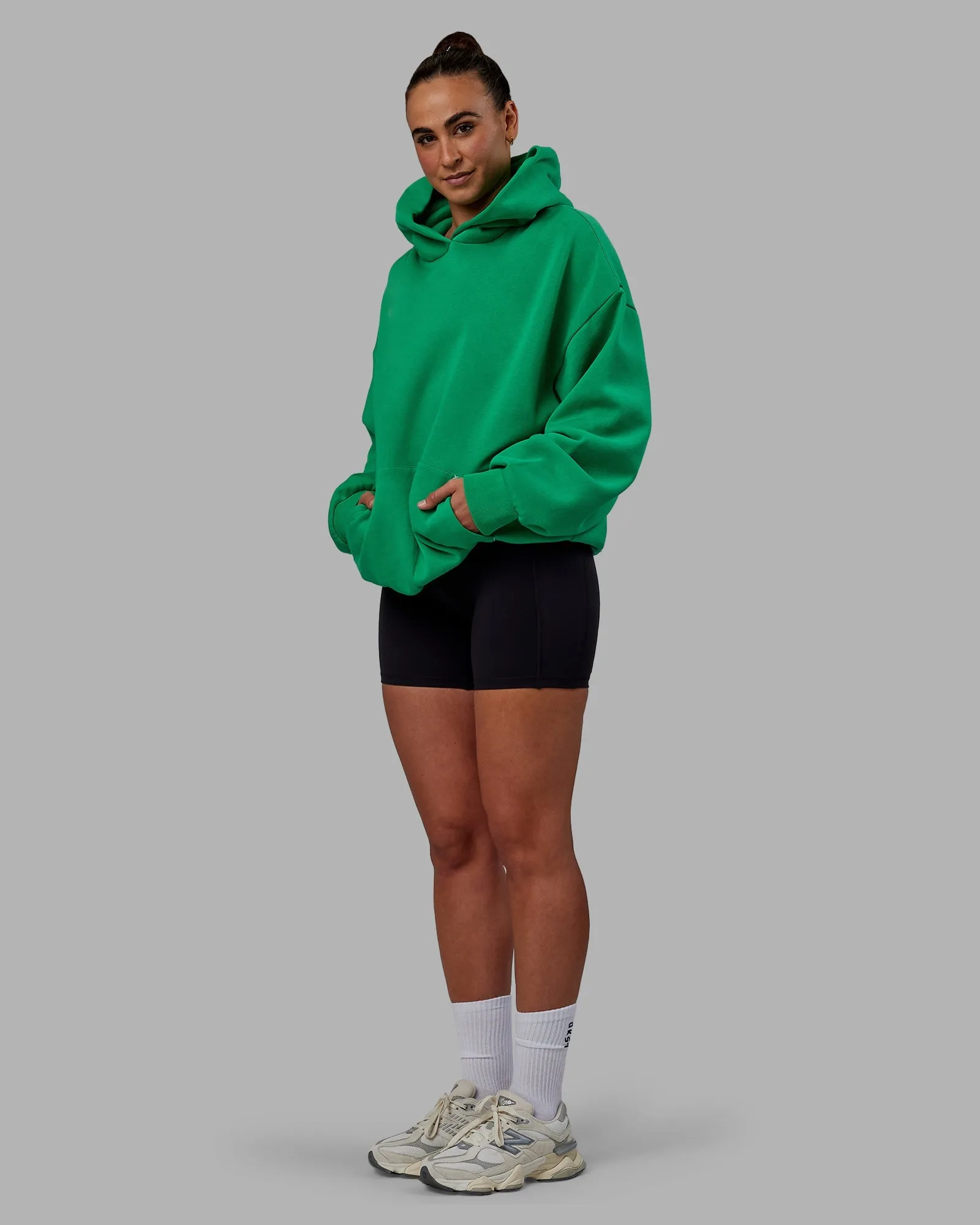 Unisex We Rise Hoodie Oversize - Impact Green-White
