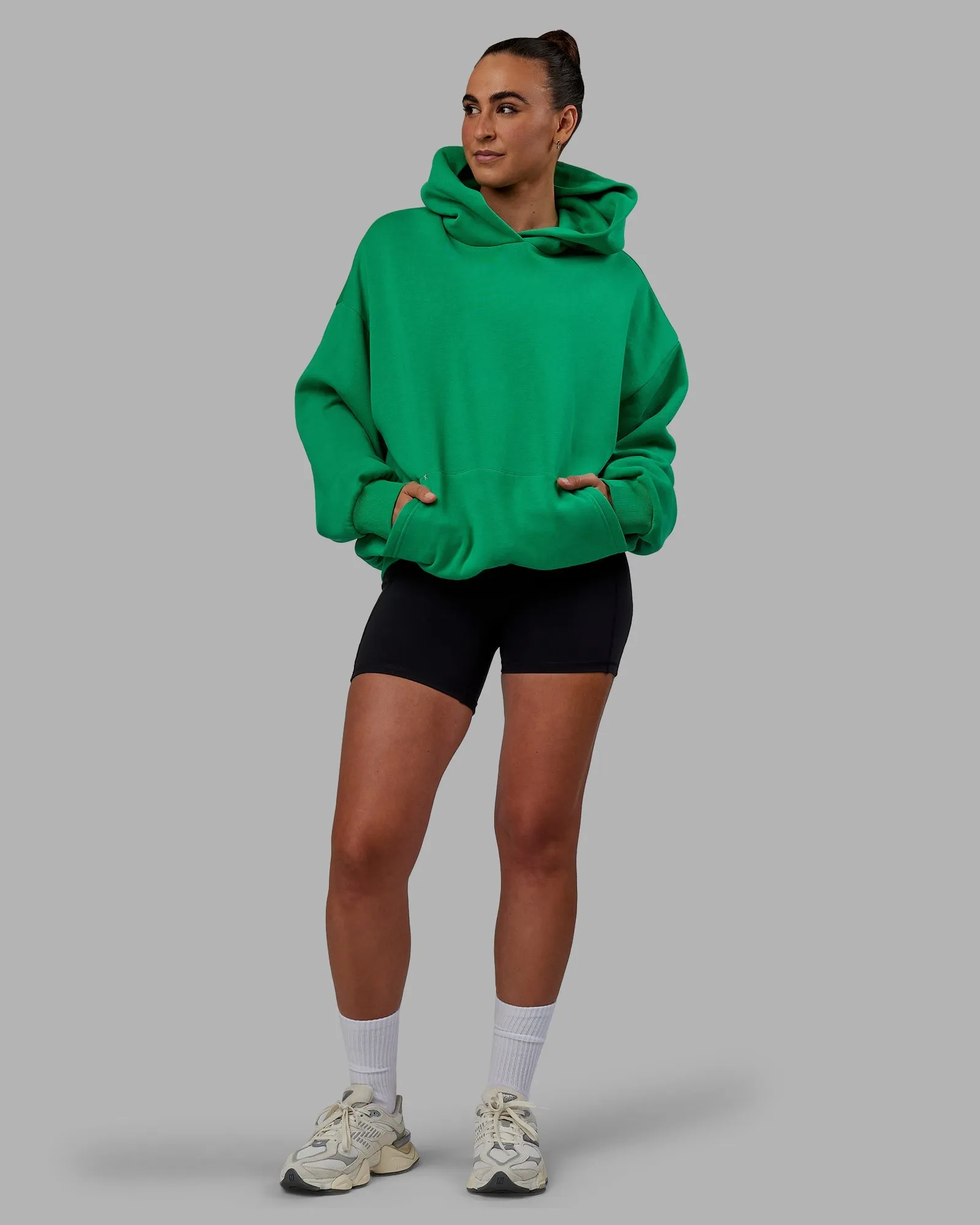 Unisex We Rise Hoodie Oversize - Impact Green-White