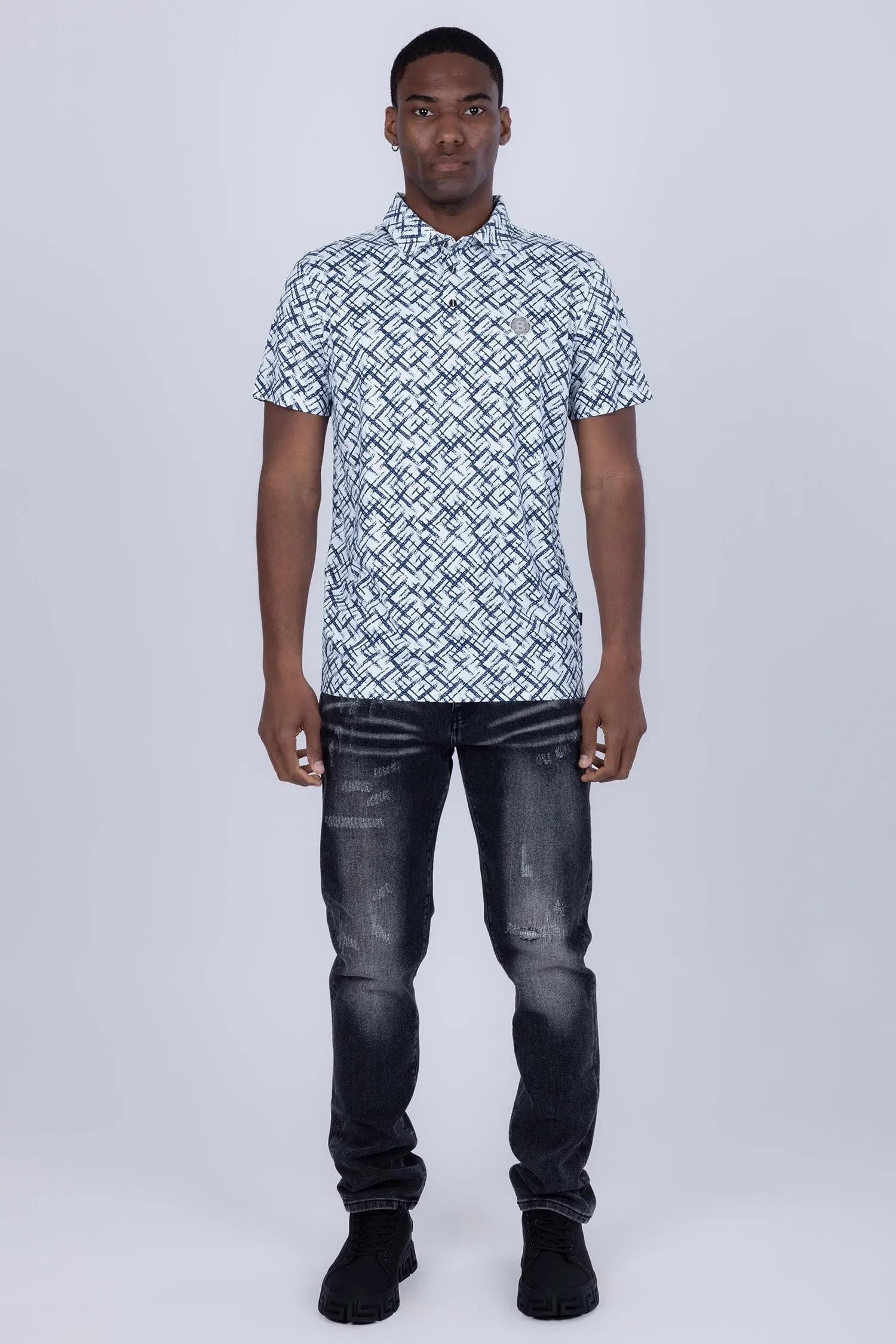 Unter Geometric Polo Shirt