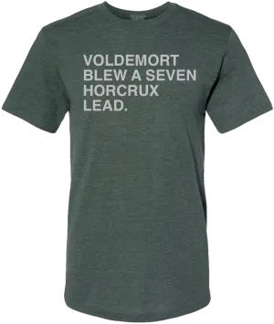 VOLDEMORT BLEW A SEVEN HORCRUX LEAD. (FOREST GREEN & SILVER)