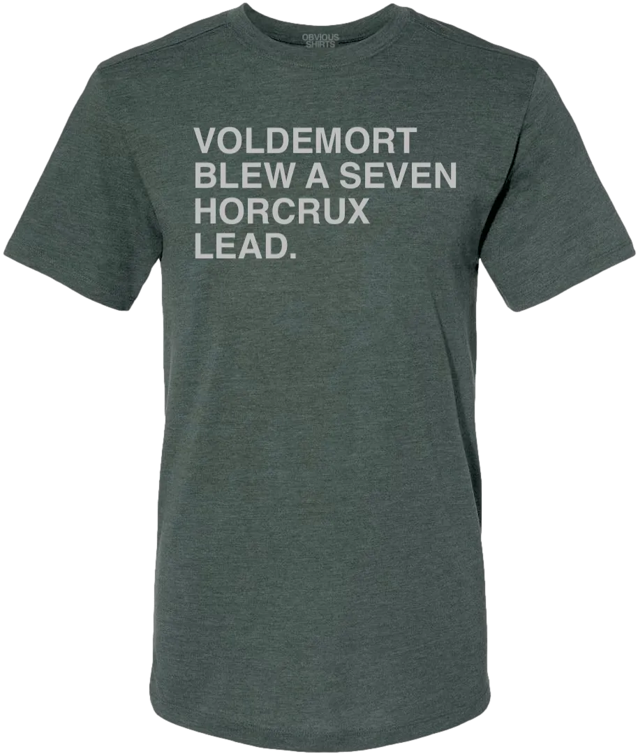 VOLDEMORT BLEW A SEVEN HORCRUX LEAD. (FOREST GREEN & SILVER)