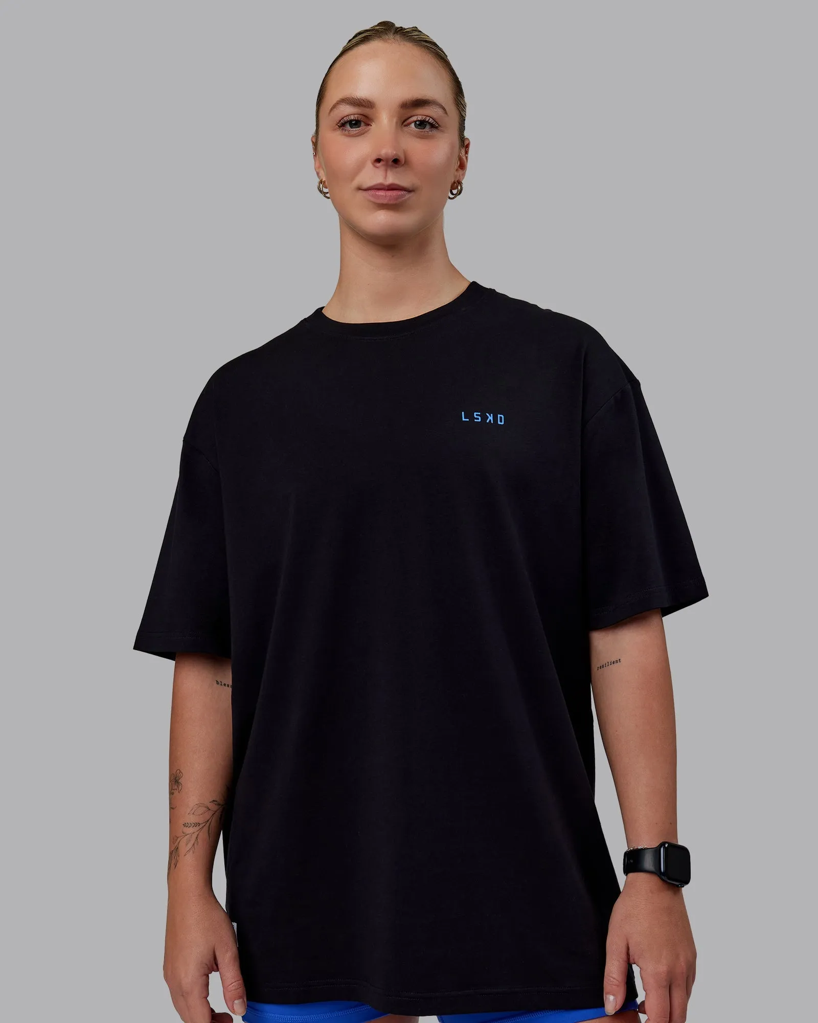 VS6 FLXCotton Tee Oversize - Black-Power Cobalt