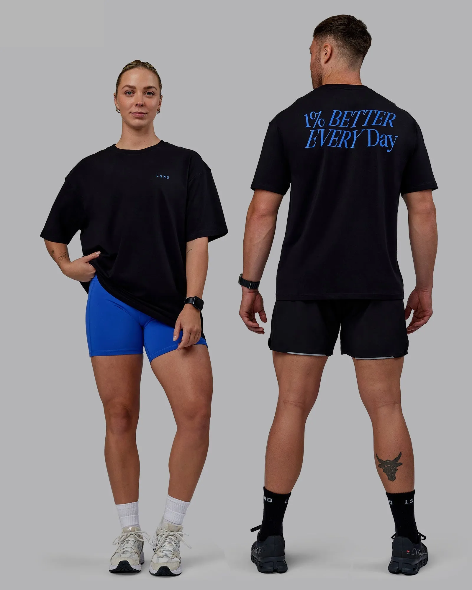 VS6 FLXCotton Tee Oversize - Black-Power Cobalt