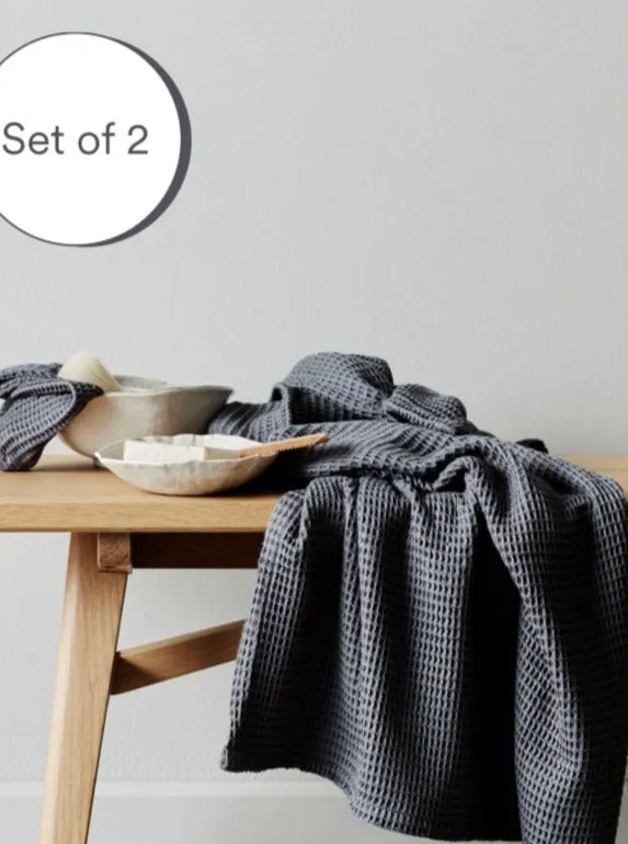 Waffle Towels - Slate