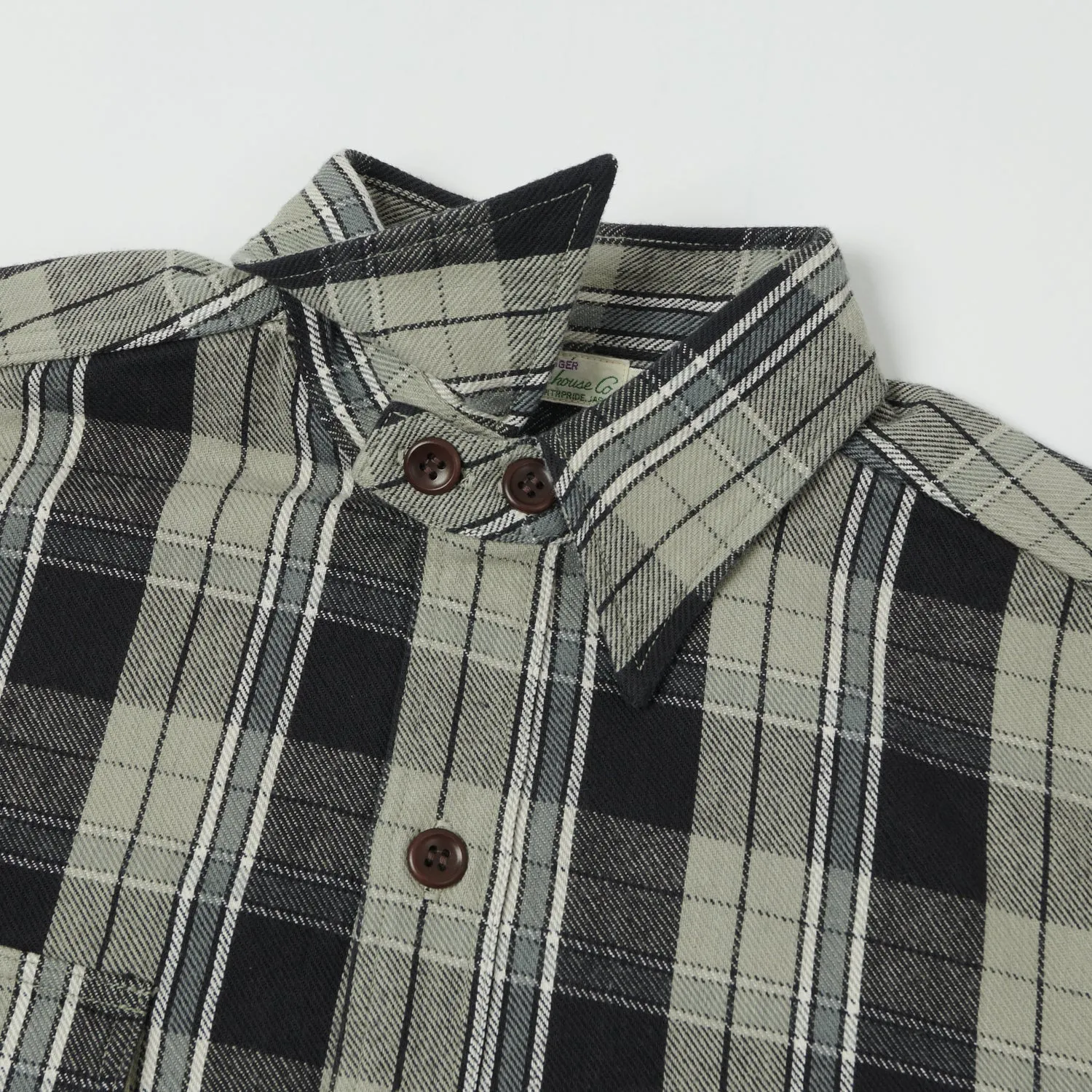 Warehouse & Co 3022 'G Pattern' Check Flannel Shirt - Grey