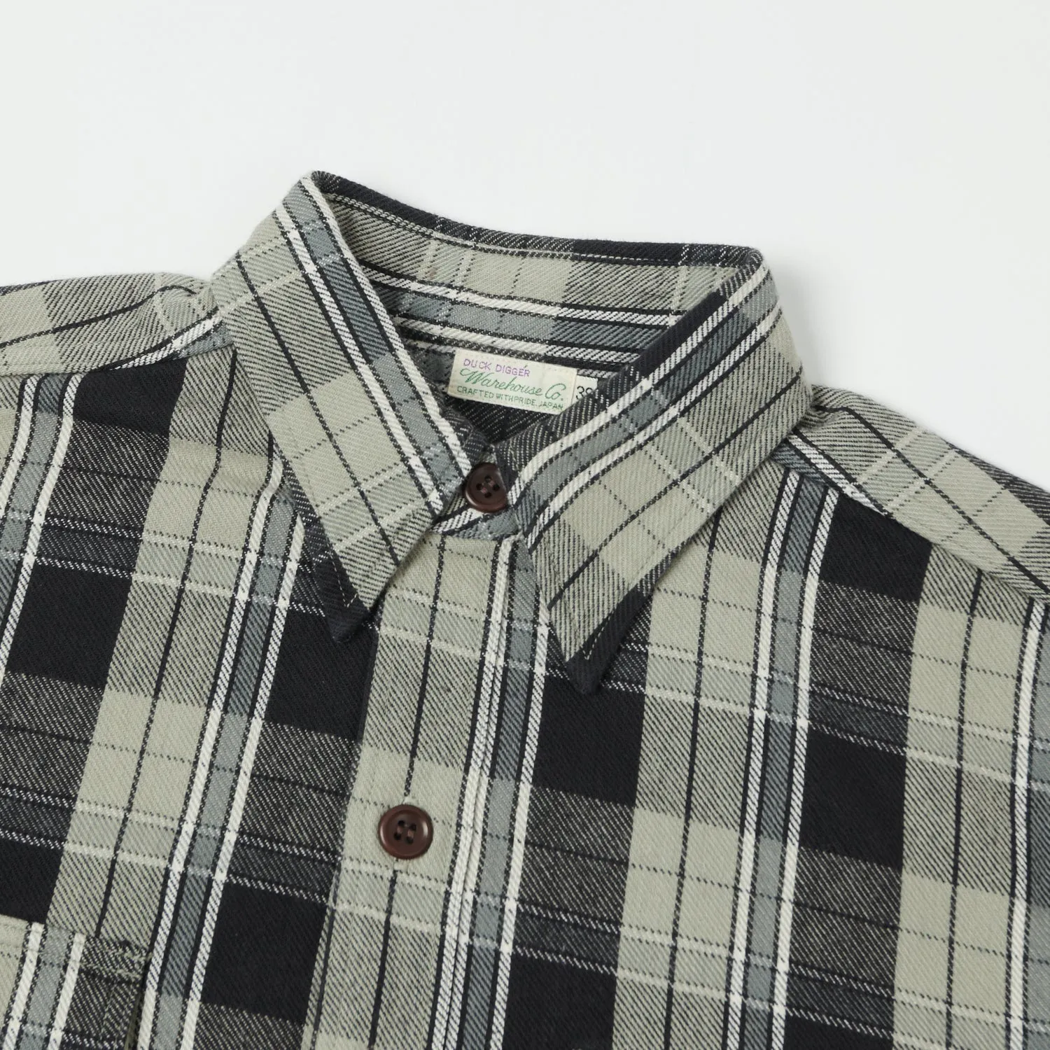 Warehouse & Co 3022 'G Pattern' Check Flannel Shirt - Grey