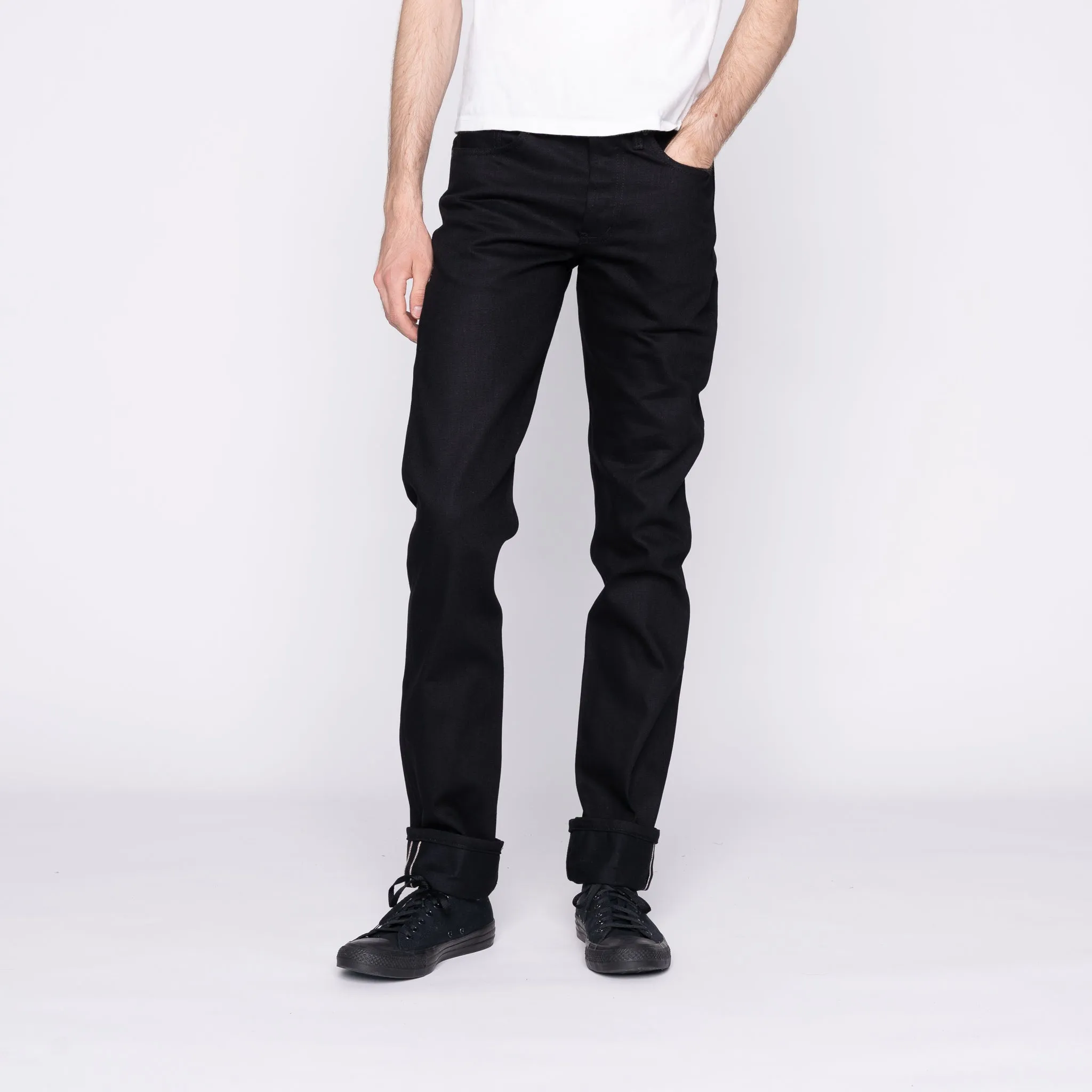 Weird Guy - Solid Black Selvedge - 36 Long Inseam