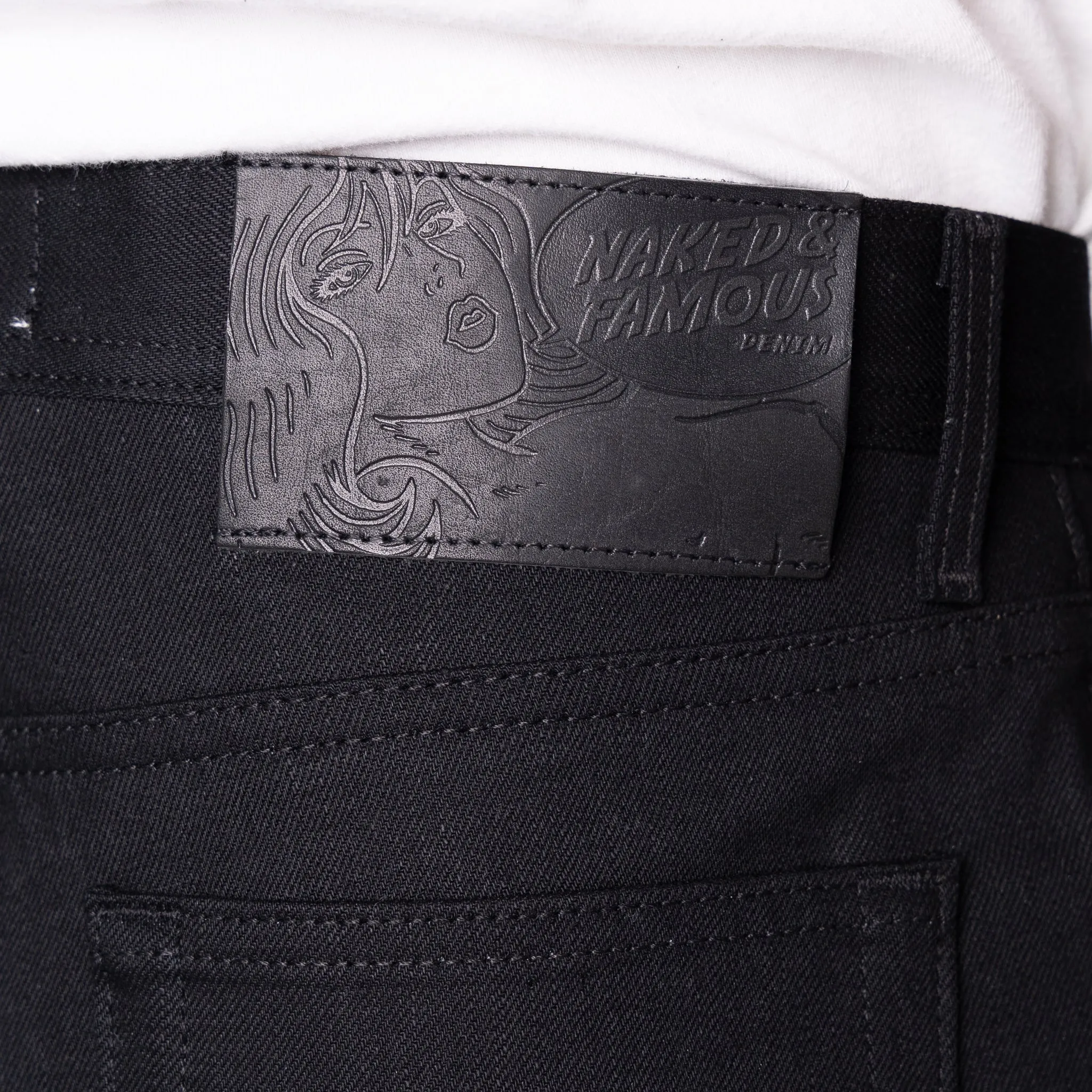 Weird Guy - Solid Black Selvedge - 36 Long Inseam