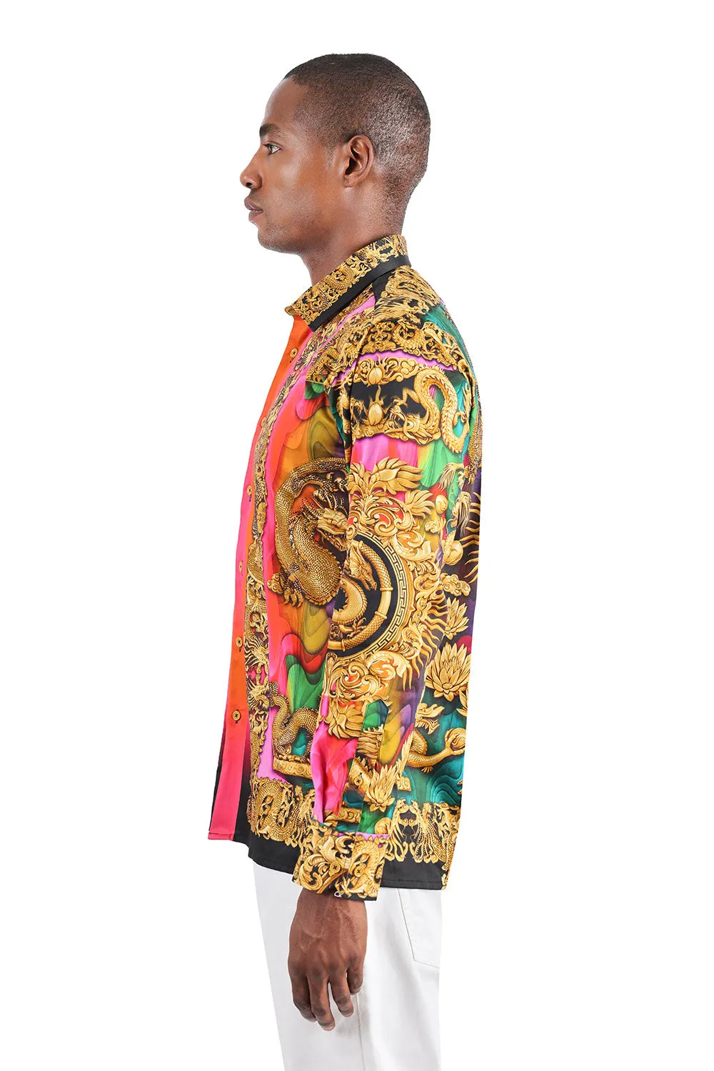 West Dragon Rhinestone Long Sleeve Shirt