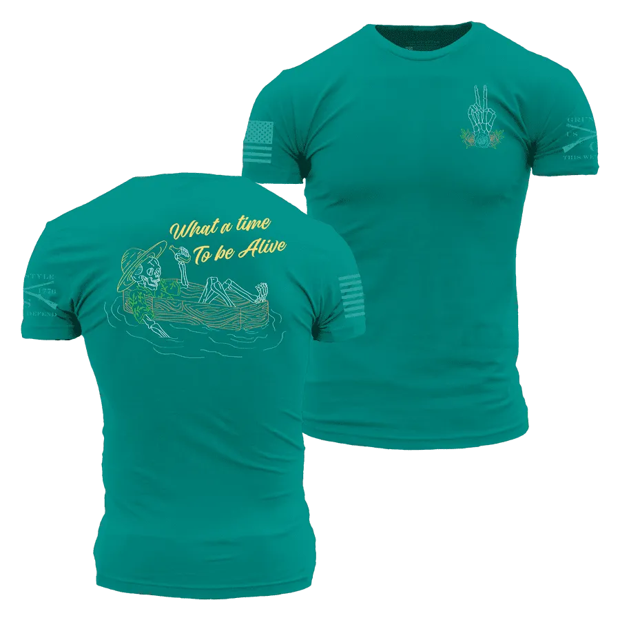 What A Time T-Shirt - Heather Aqua