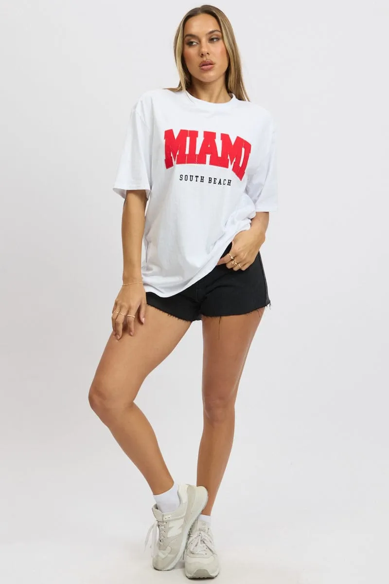 White Graphic Tee Short Sleeve
