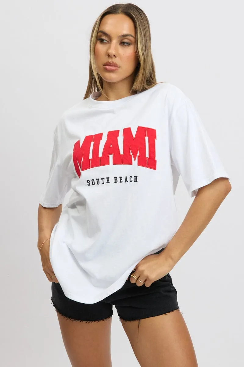 White Graphic Tee Short Sleeve