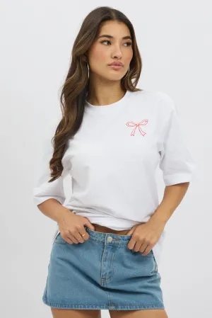 White Graphic Tee Short Sleeve