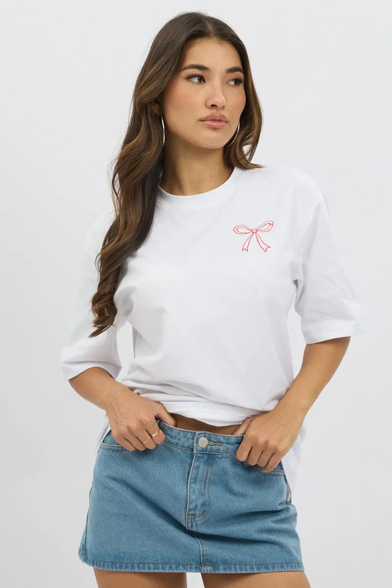 White Graphic Tee Short Sleeve