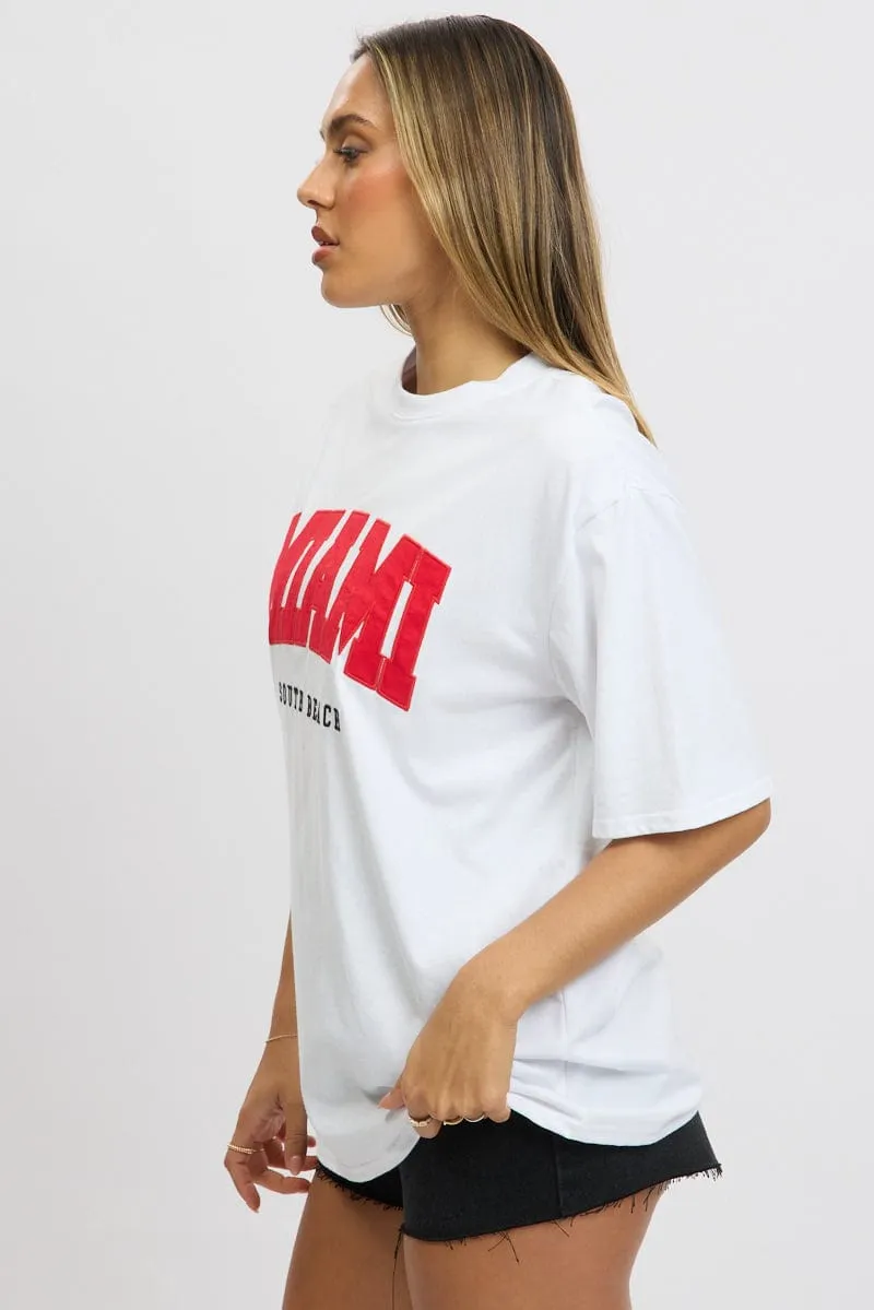 White Graphic Tee Short Sleeve