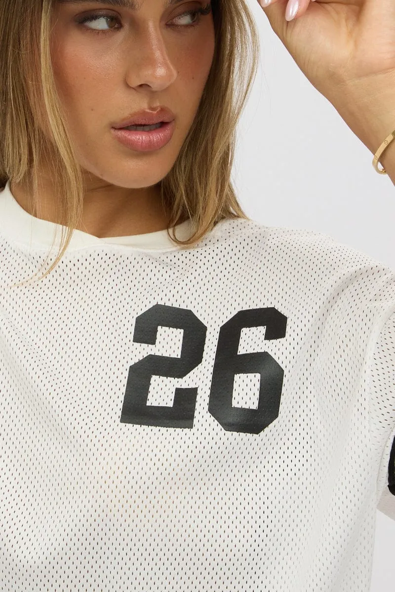 White Graphic Tee Short Sleeve