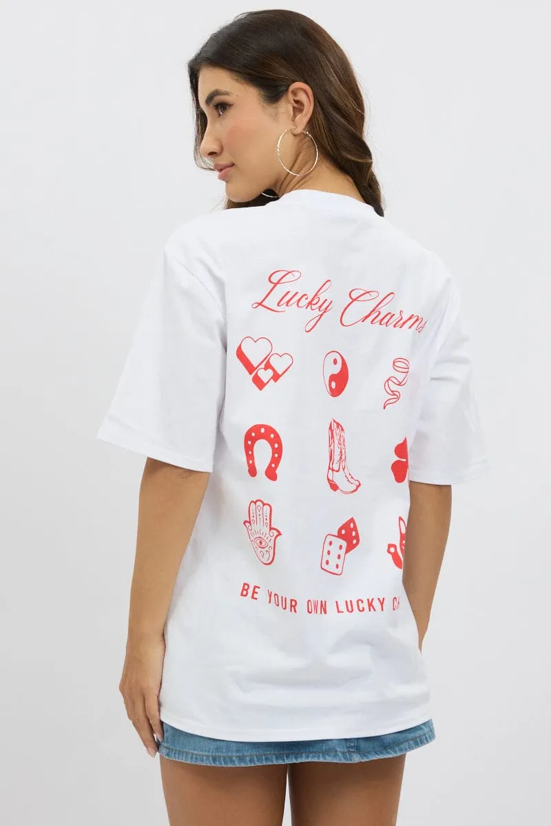 White Graphic Tee Short Sleeve