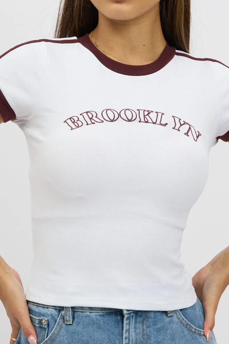 White Graphic Tee Short Sleeve