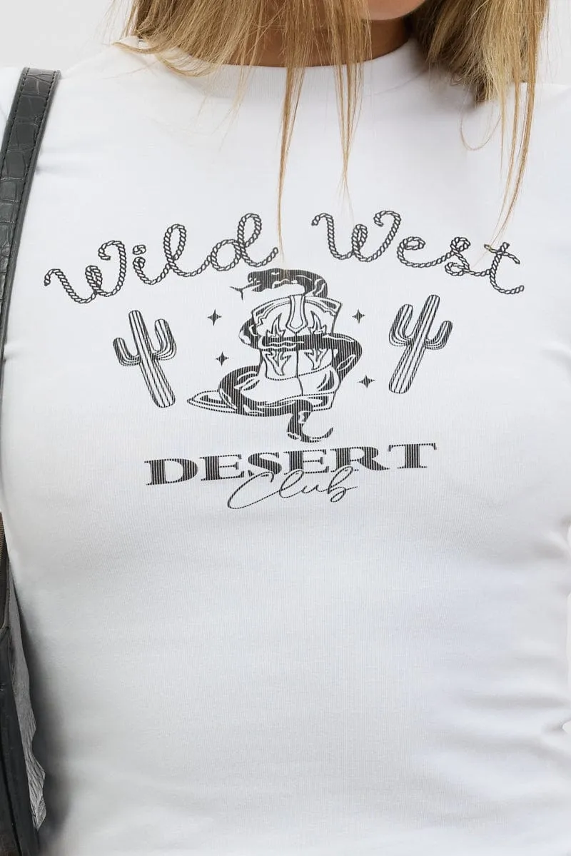 White Graphic Tee Short Sleeve