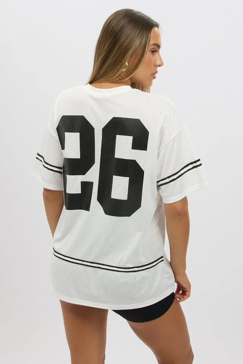 White Graphic Tee Short Sleeve