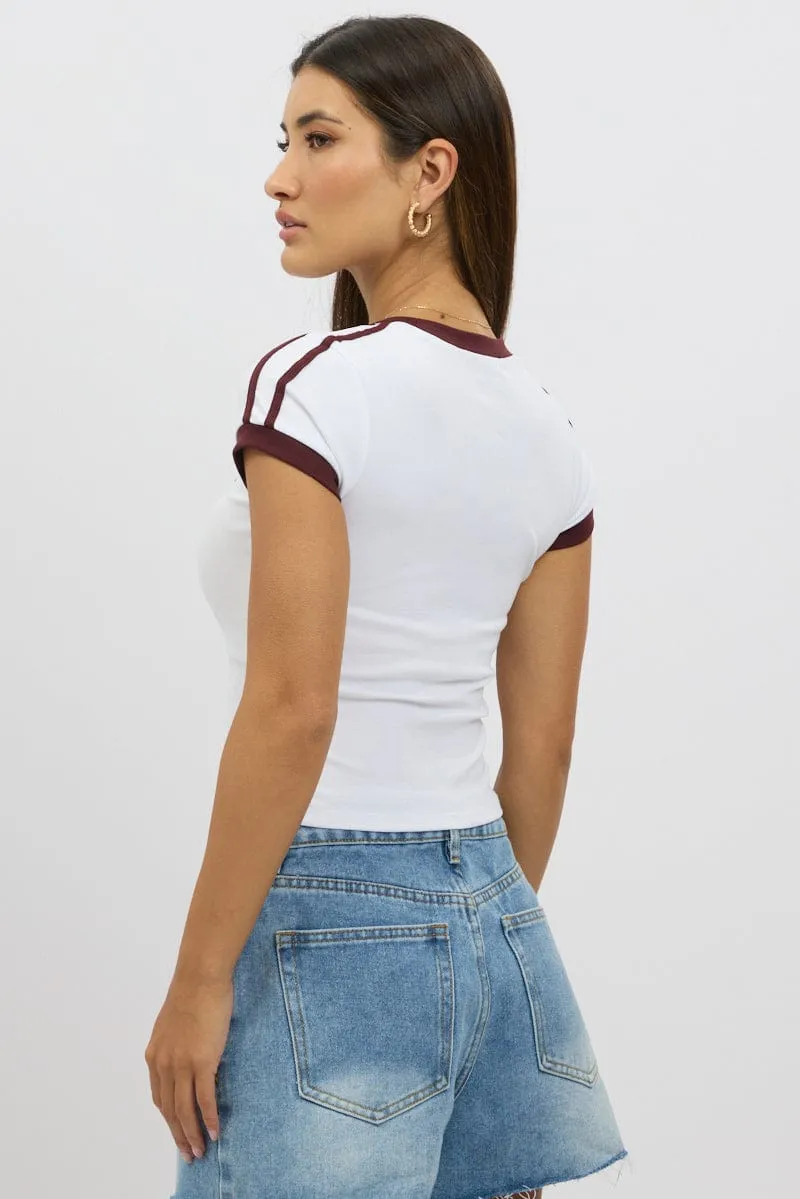 White Graphic Tee Short Sleeve