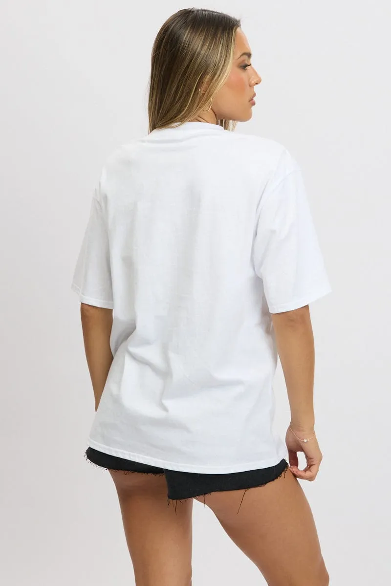 White Graphic Tee Short Sleeve