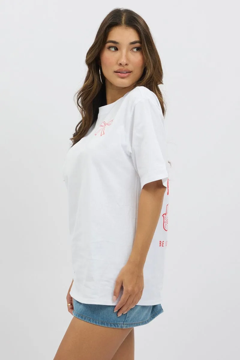 White Graphic Tee Short Sleeve