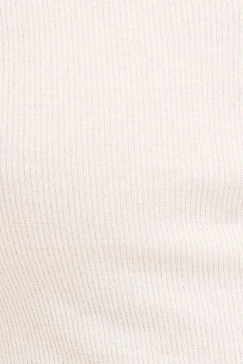 White Scarf T-Shirt Short Sleeve Crop