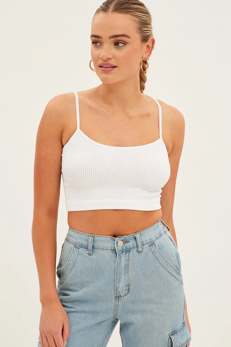 White Singlet Top Seamless