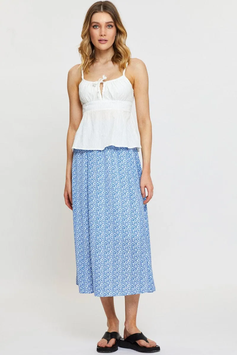 White Singlet Top Sleeveless V-Neck