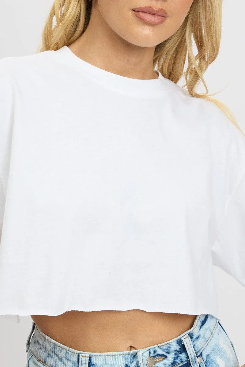 White T Shirt Short sleeve Crew Neck