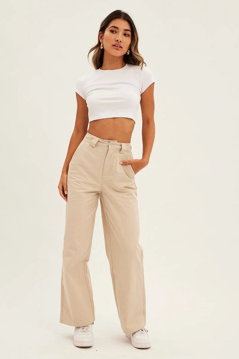 White T Shirt Short Sleeve Crew Neck