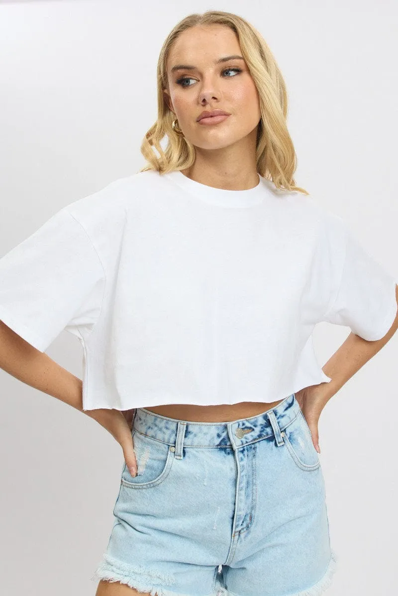 White T Shirt Short sleeve Crew Neck