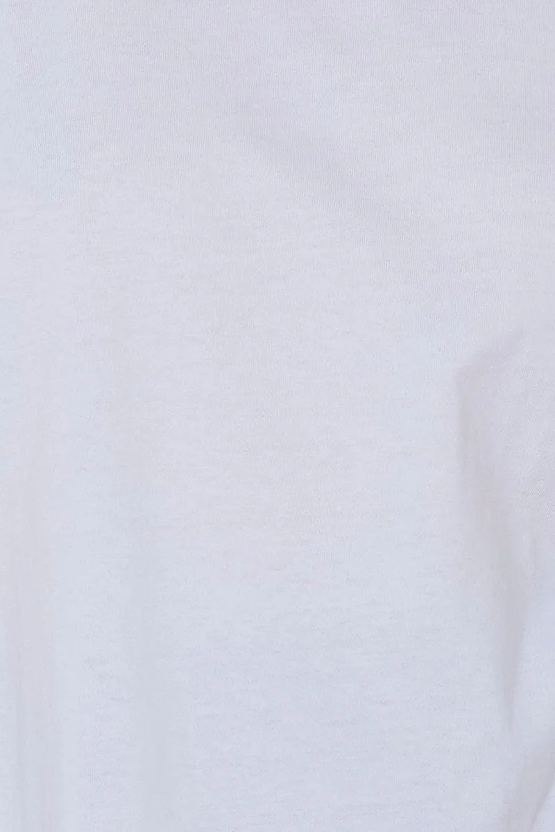 White T Shirt Sleeveless Crew Neck