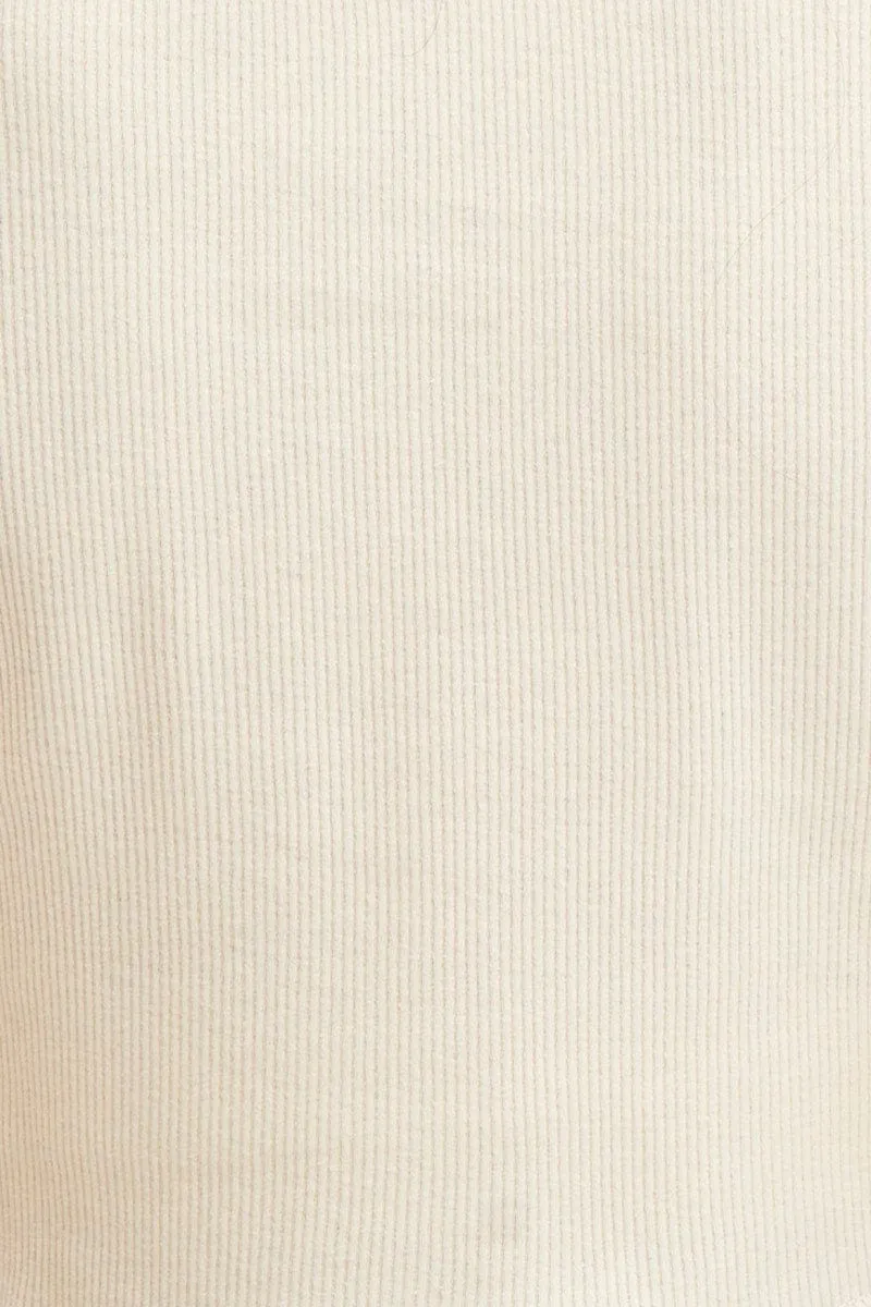 White Top Long Sleeve Round Neck