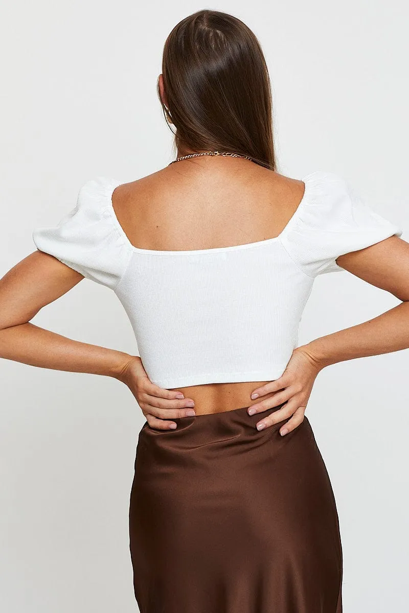 White Top Short Sleeve Cami