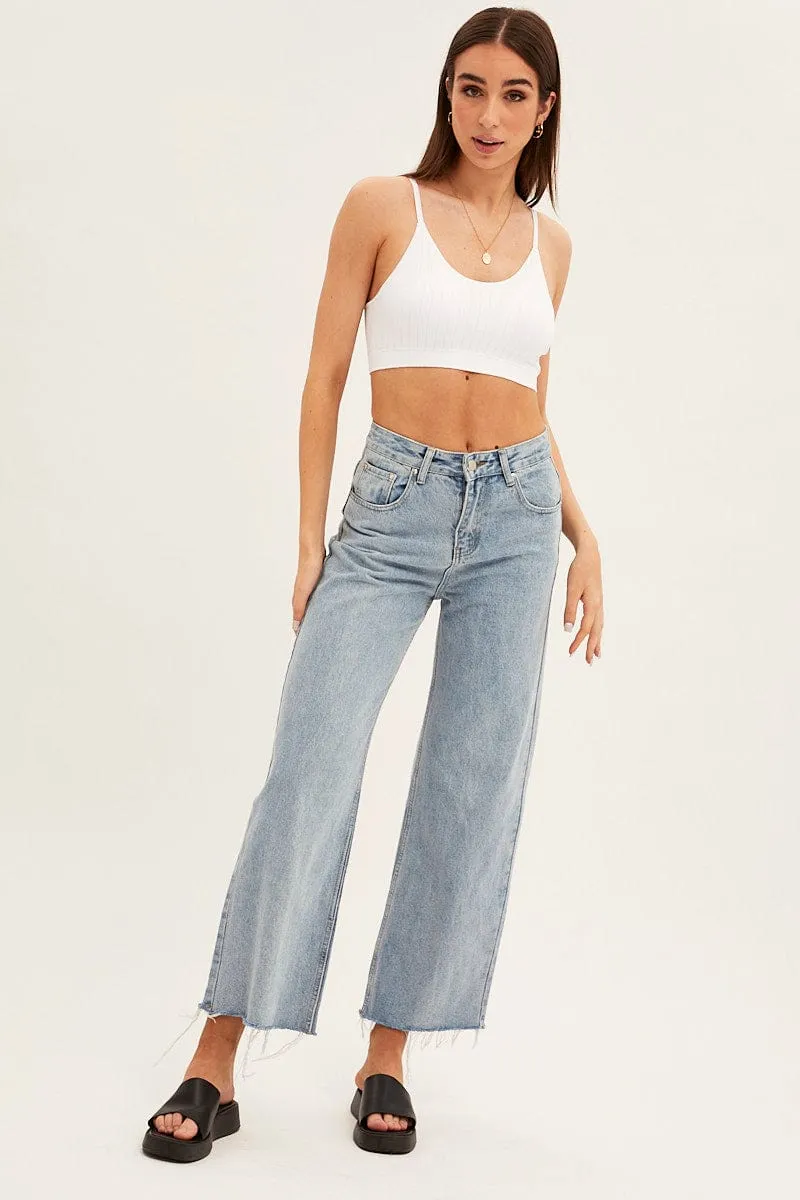 White Top Sleeveless Seamless