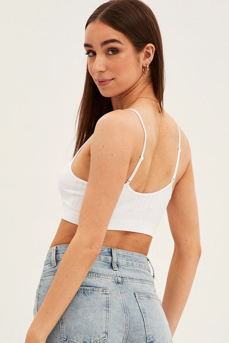 White Top Sleeveless Seamless