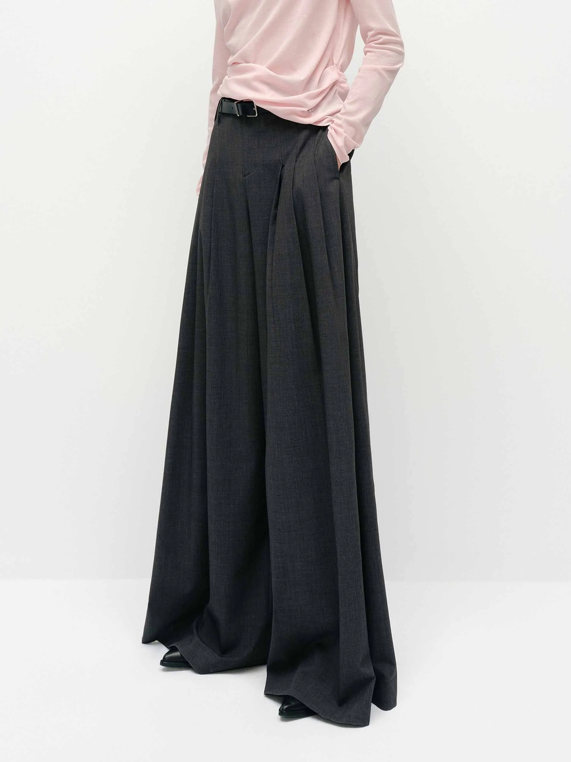 Wide Leg Belted Pants