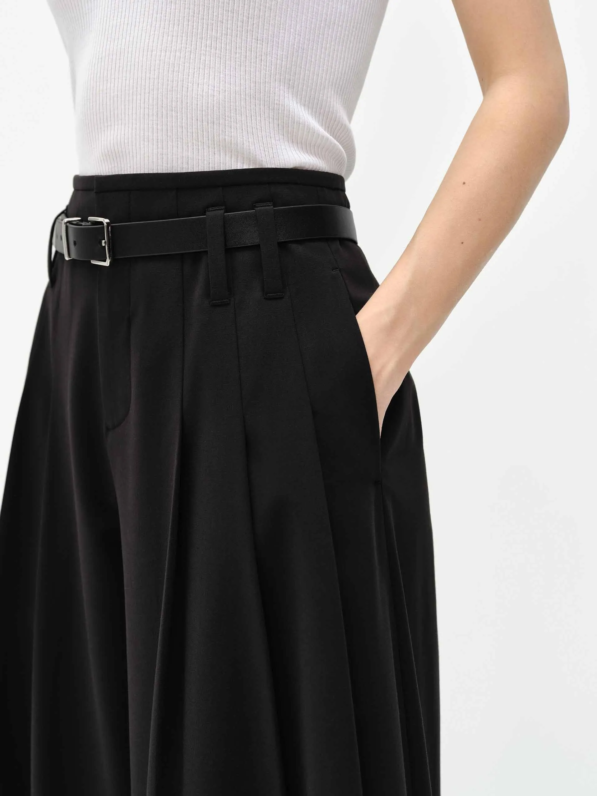 Wide Leg Belted Pants