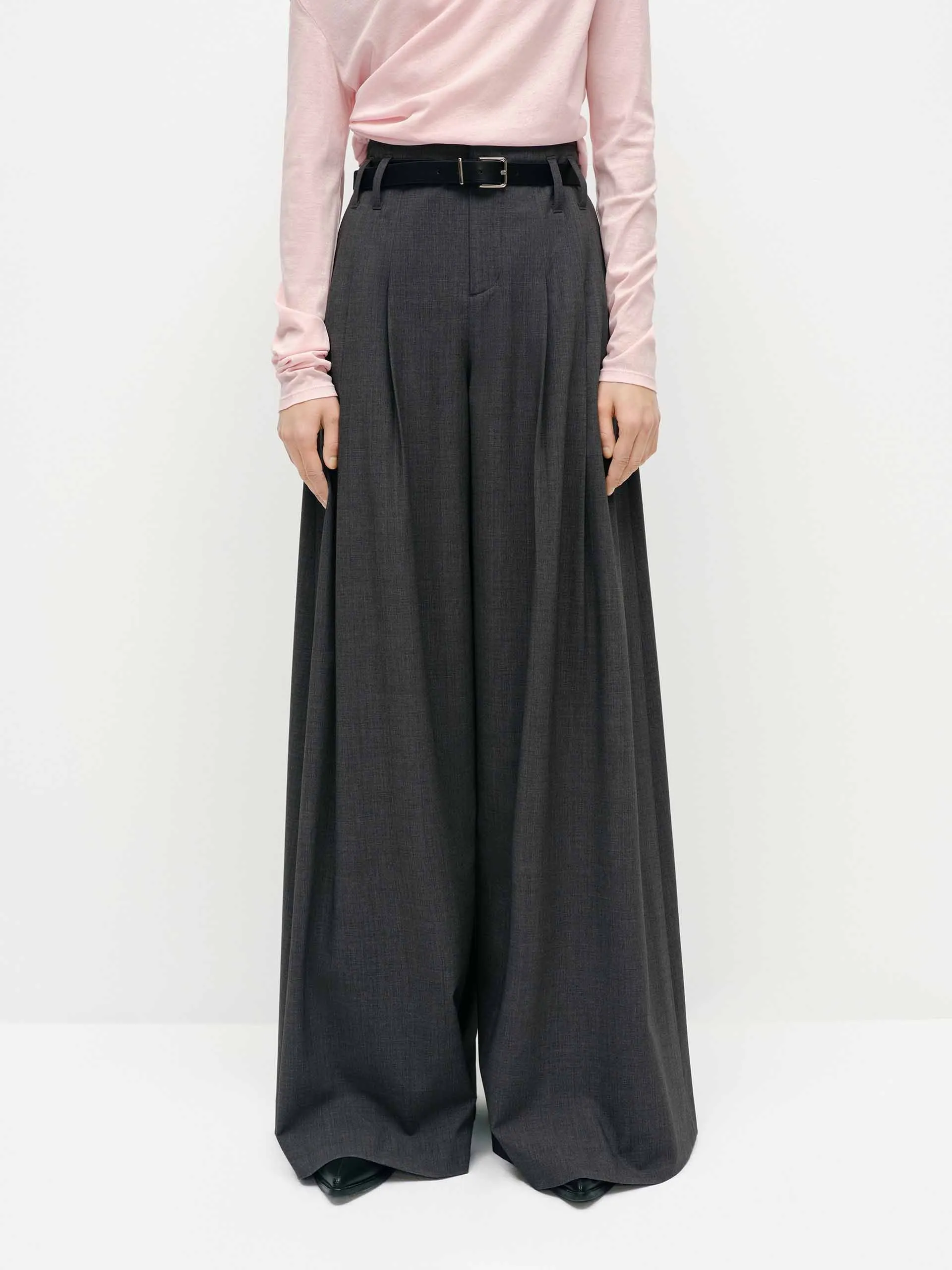 Wide Leg Belted Pants