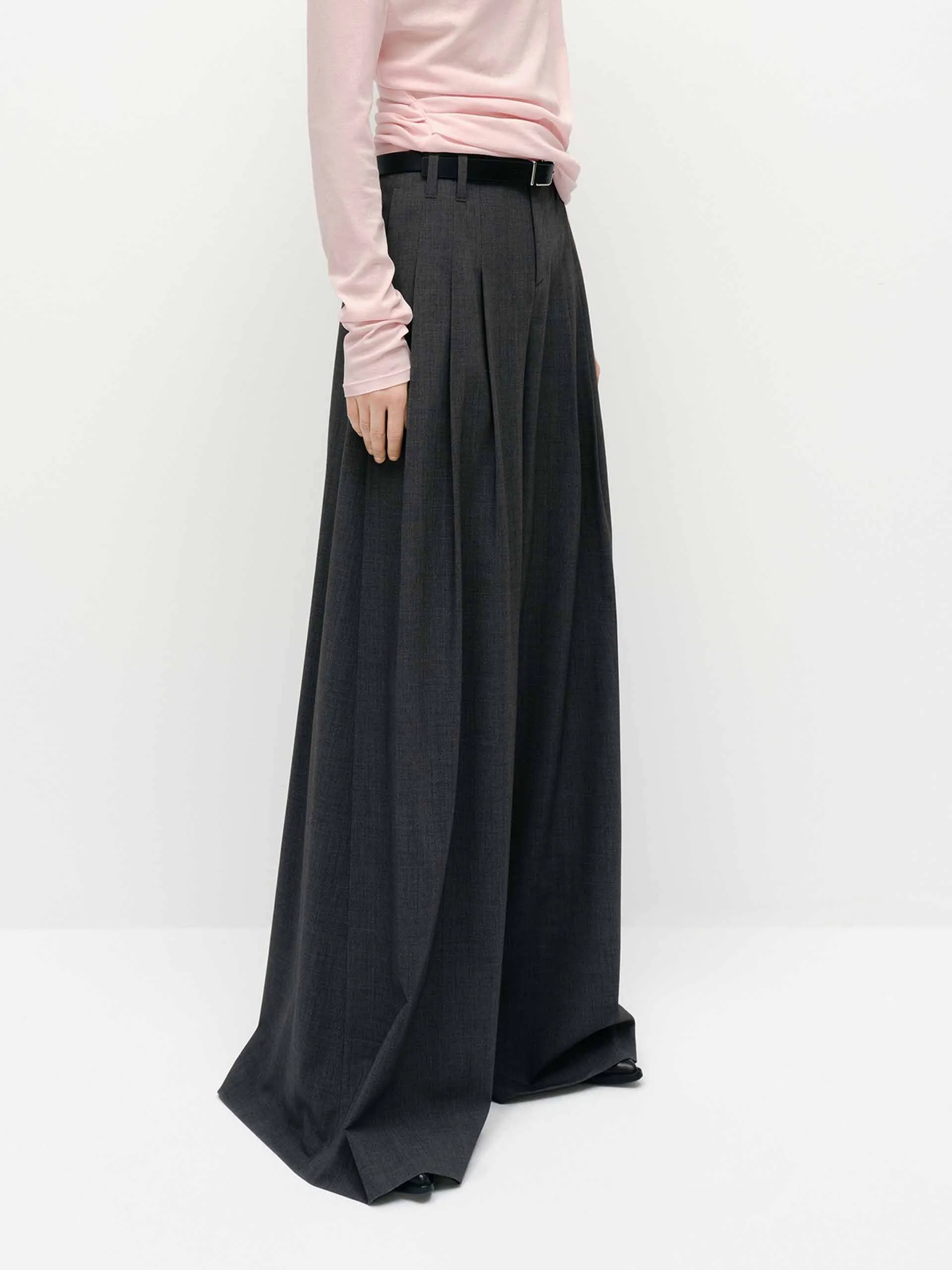 Wide Leg Belted Pants