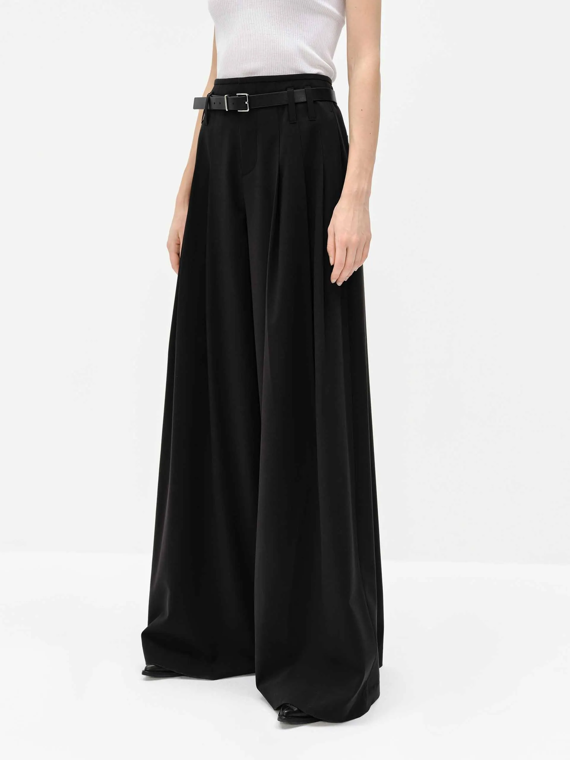 Wide Leg Belted Pants