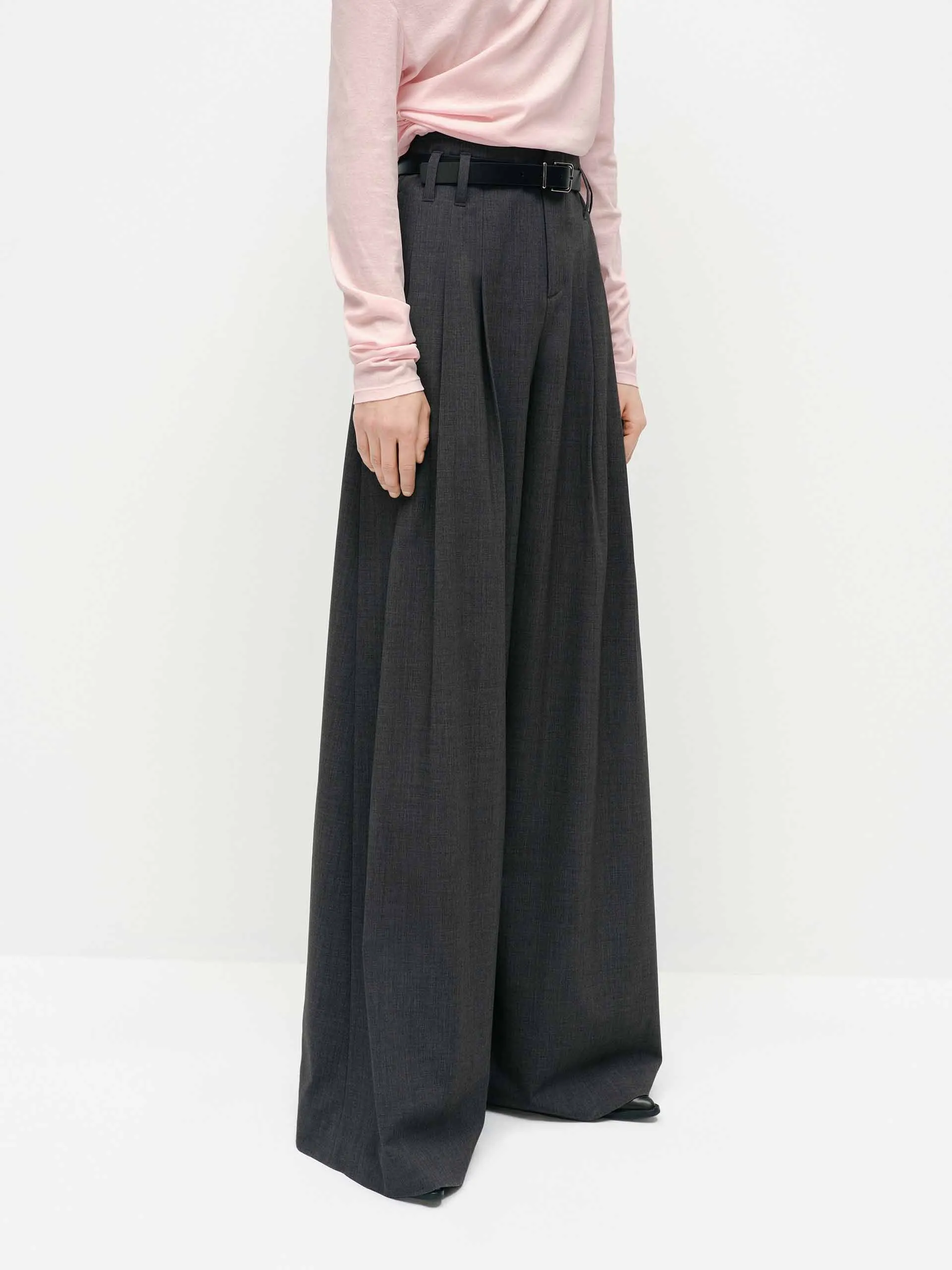 Wide Leg Belted Pants