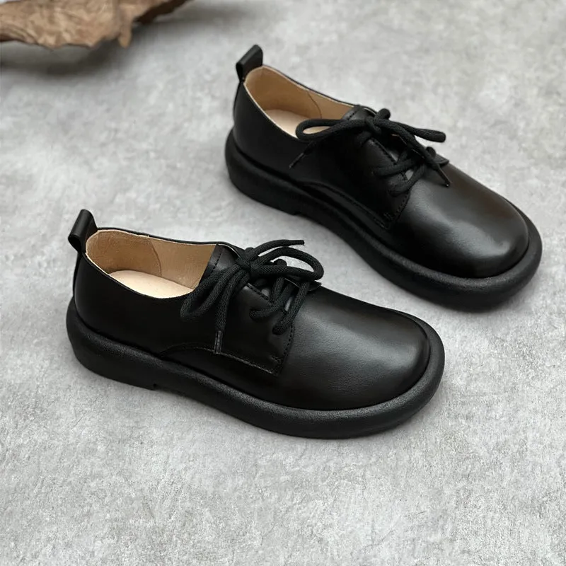 Women Stylish Handmade Leather Lace-Up Walking Casual Shoes