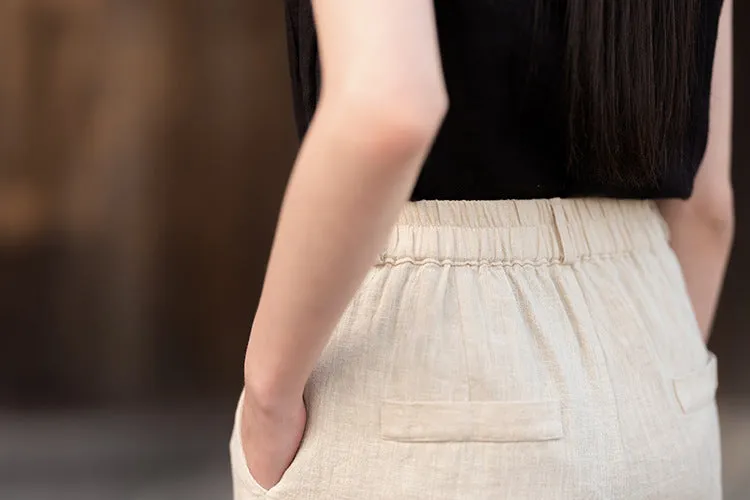 Women Summer Linen Casual Harem Pants