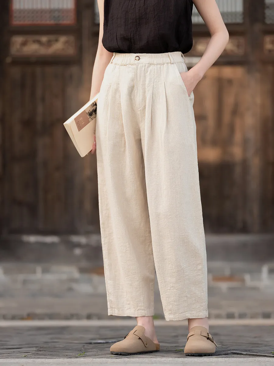 Women Summer Linen Casual Harem Pants